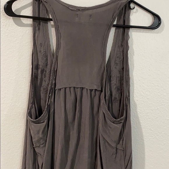 silent + noise Women’s Grey Beaded Silky Tank Top - L - Picture 6 of 6